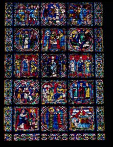 La Vie du Christ, cycle du Nouveau Testament, moitié inférieure du vitrail, vers 1145-50 - French School