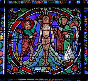 La Vie du Christ : Baptême dans le Jourdain - French School