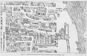 Le quartier du Louvre au 16e siècle, fac-similé du plan de Truschet