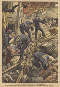 Le tremblement de terre de Messine de 1908, Sicile - French School