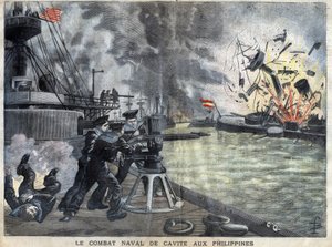 La bataille navale de Cavite aux Philippines pendant la guerre Espagne - États-Unis