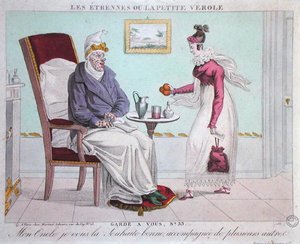 Le Cadeau du Nouvel An ou la Variole, gravé par Gautier - French School