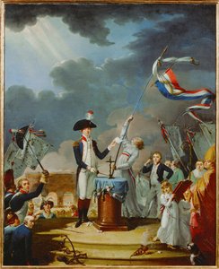 Le serment du général Lafayette lors de la célébration de la Fédération ...