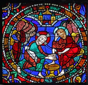 La Passion : Christ lave les pieds des disciples - French School