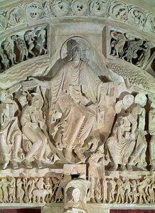 La Pentecôte, du tympan du portail central, vers 1120