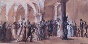 Le péristyle au Théâtre Français - French School
