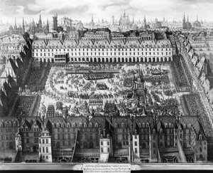 La Place Royale et le Carrousel en 1612 (gravure) - French School
