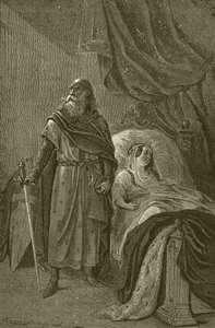 La Reine Marguerite et le vieux chevalier - French School