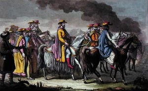 Le Régent du Tibet et ses Suivants - French School