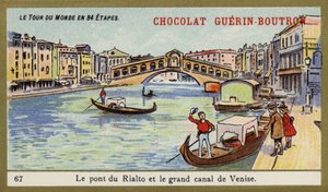 Le pont du Rialto et le Grand Canal de Venise - French School