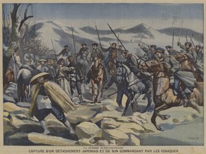 La guerre russo-japonaise : un détachement japonais et leur commandant capturés par les cosaques - French School
