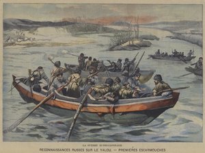 La guerre russo-japonaise : premières escarmouches lors de la reconnaissance russe sur le fleuve Yalu - French School