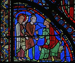 La fenêtre de Saint Jacques : Jacques devant Hérode - French School