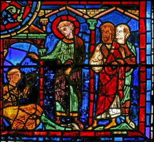 La fenêtre de Saint Martin : le saint ressuscite une personne - French School