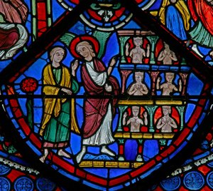 La fenêtre de Saint Thomas : Gad montre un palais par un ange - French School