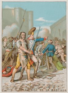 La prise de la Bastille (chromolitho) - French School