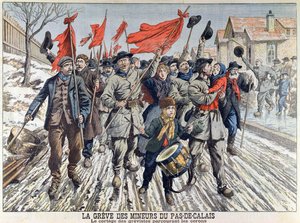 La Grève des mineurs dans le Pas-de-Calais, la procession des grévistes dans le village minier, de Le Petit Journal, 1er avril 1906