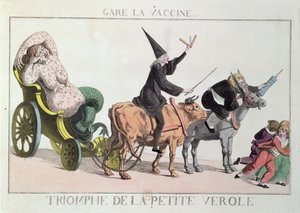 Le triomphe de la variole, vers 1804 (gravure en couleur) - French School
