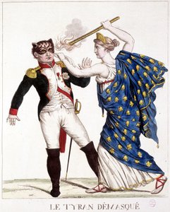 Le tyran démasqué - dans "Napoléon 1er, caricatures, collection factice", c. 1814. - French School