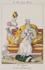 Les Vapeurs ou Le Jour des comptes, planche 62 de Le Bon Genre, 1813 - French School