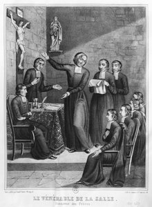 Le vénérable Saint Jean-Baptiste de La Salle (1651-1719) gravé par H. Jannin et P. Sarrazin, 1845 - French School