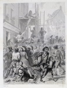 La Guerre des Farines : émeute devant une boulangerie en mai 1775 (premiers fruits de la Révolution française) - French School