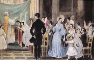 La cérémonie de mariage, vers 1830 - French School