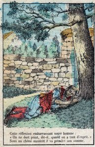 Le gland et la citrouille. Fables de Jean de La Fontaine (1621-95). Imagerie d