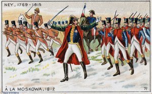 Les armées de Napoléon et du général Michel Ney (1769-1815) (Maréchal Ney) prêtes à remporter la bataille de la Moskova (aussi bataille de Borodino) en Russie
