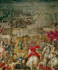 La bataille de Mohacs entre les armées impériales et ... (tapisserie)