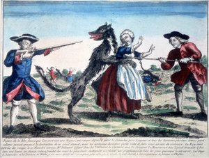 La bête du Gévaudan tuée par des soldats - French School