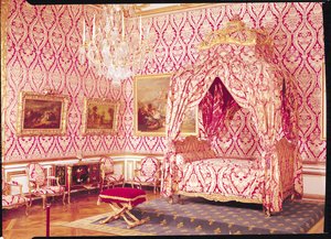 La chambre du dauphin avec le lit de Madame de Seran, style Louis XV, 1729-74 - French School