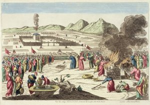 Le camp des Israélites et le sacrifice de la vache rousse - French School