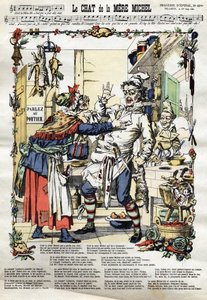 Le chat de la mère Michel. Chanson populaire. Image d