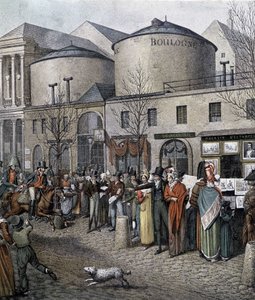 La foule devant les magasins à Paris (Marchand d