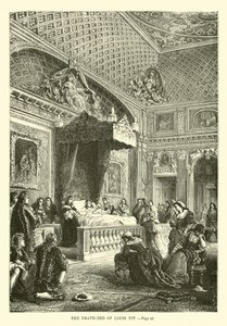 Le lit de mort de Louis XIV - French School