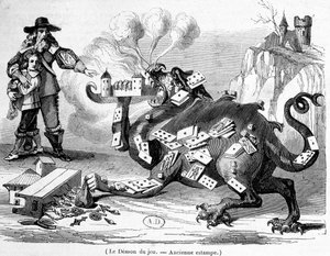 Le démon du jeu - Gravure allégorique française - French School