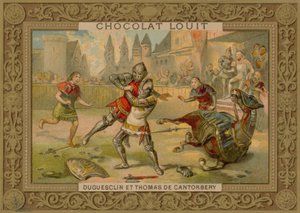 Le duel entre Bertrand Du Guesclin et Thomas de Canterbury - French School