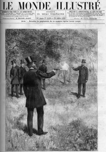 Le duel du général Georges Boulanger (1837-1891), ministre de la Guerre et du baron Lareinty, sénateur. Gravure dans « Le Monde Illustré » 1886 - French School