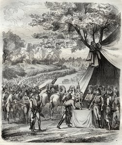 La fin de la guerre de Vendée - Hoche signe un traité avec les Bretons - Révolution française - La pacification de la Vendée - Accords de la Mabilais, 20 avril 1795 - signés entre le général Hoche et les chefs chouans - Signature du traité de la Mabilais - French School