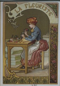 La marchande de fleurs, vers 1900 - French School