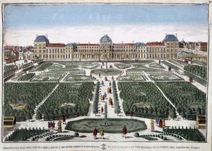 Les jardins et le palais des Tuileries - French School