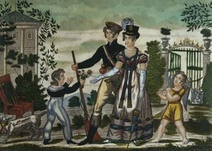 Retour des chasseurs, planche 4, début du XIXe siècle - French School