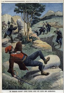 Le dernier bandit corse tombe sous les coups des gendarmes : « Le Petit Journal » du 5 décembre 1909 (gravure) - French School