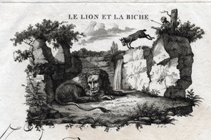 Le lion et le cerf. Fable d