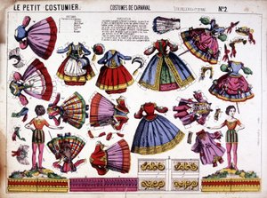Le petit costumier - costumes de carnaval : découpage. XIXe siècle