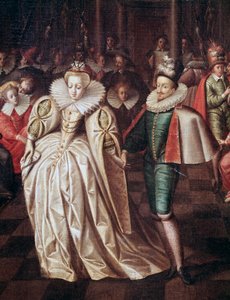 Le couple marié, Duc de Joyeuse et Marguerite de Lorraine, détail du bal donné le 24 septembre - French School