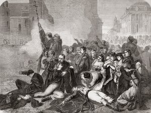 Le massacre de civils sur la place du Château, Varsovie, le 8 avril 1861 par l