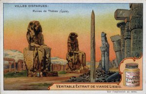 Les villes disparues : les ruines de Thèbes (Égypte) - autocollant publicitaire Liébig - French School