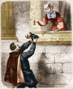 Les amours mystérieuses du roi Henri II (1519-1559) et de Diane de Poitiers (1499-1566). Gravure dans « L